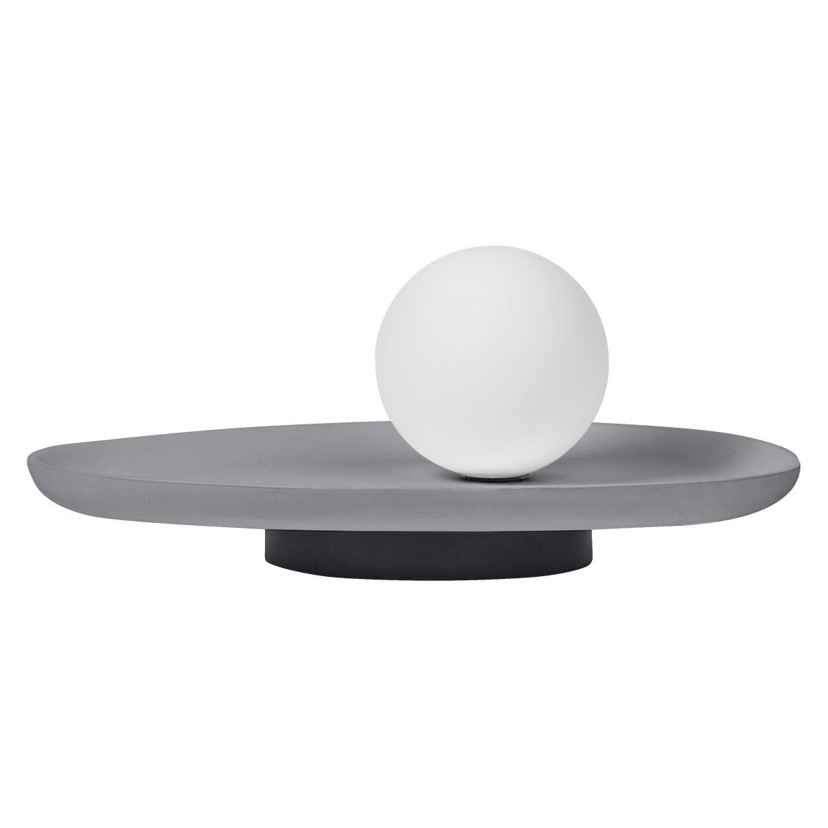 Concrete Nest 14cm Harmaa pöytävalaisin valmistajalta Ledvance - Glaskupan i opal som omfamnar ljusk&auml;llan skapar ett fint och bl&auml;ndfritt ljus i rummet.