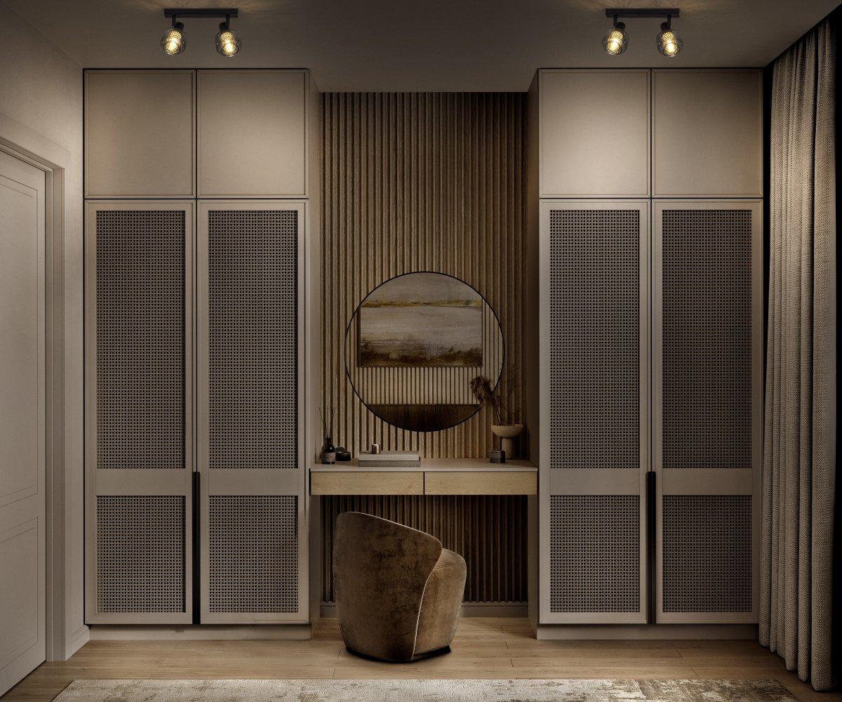 Firefly 2 Musta kohdevalaisin valmistajalta Ledvance - De r&ouml;rliga spotlightsen med sk&auml;rmar av gr&aring;tonat glas i kombination med de guldiga detaljh&ouml;ljet som omfamnar ljusk&auml;llorna bidrar med en elegans till rummet.