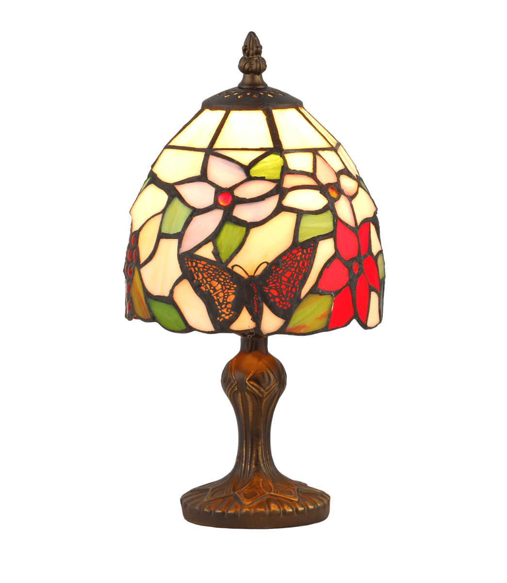 Bali 32cm Monivärinen valmistajalta Norrsken Design - Bali on klassinen Tiffany-valaisin, jossa on kaunis muotoilu, jossa on höyhen, hedelmiä ja kukkia eri väreissä.