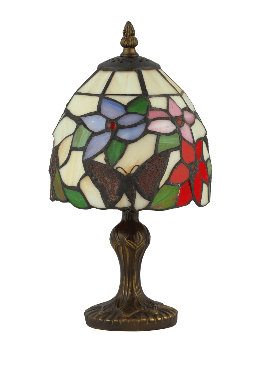Bali 32cm Monivärinen valmistajalta Norrsken Design - Bali on klassinen Tiffany-valaisin, jossa on kaunis muotoilu, jossa on höyhen, hedelmiä ja kukkia eri väreissä.