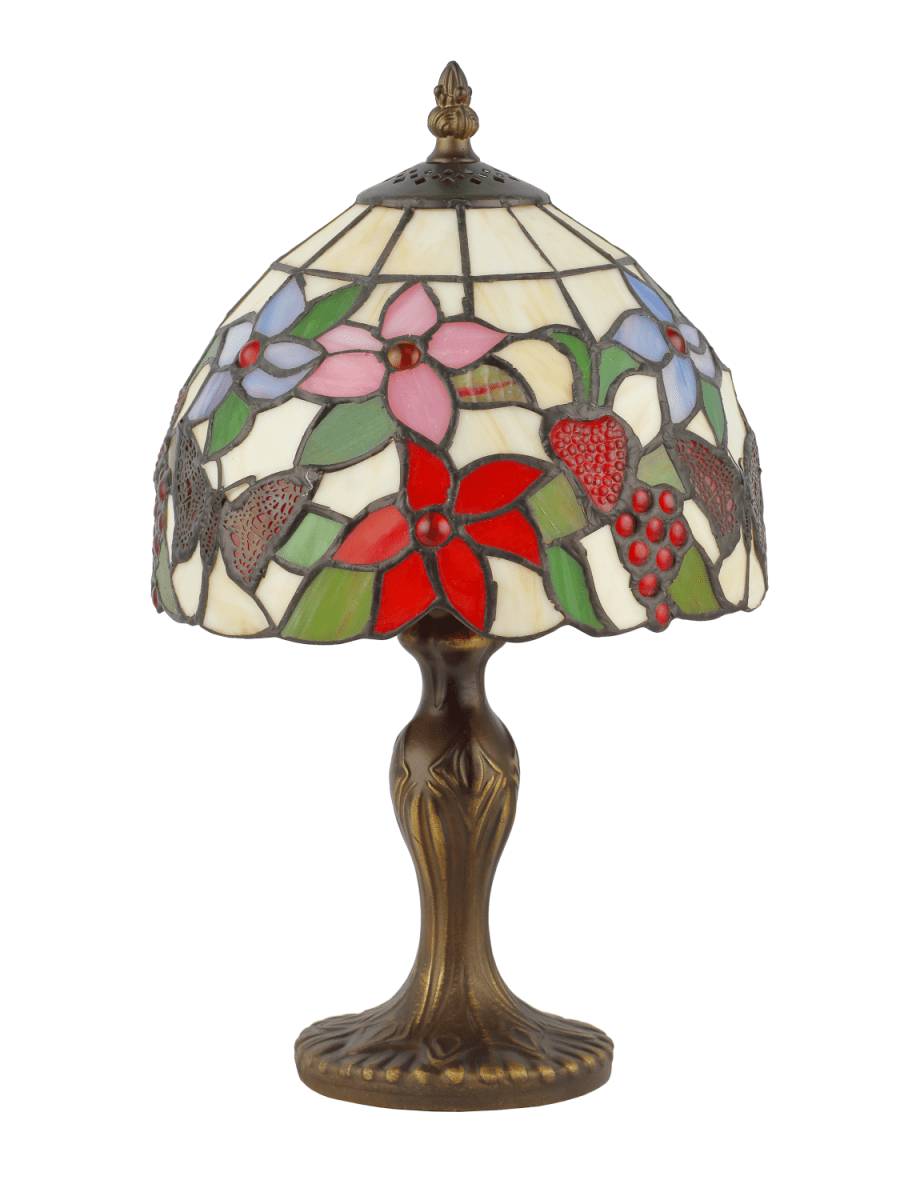 Bali 34cm Monivärinen valmistajalta Norrsken Design - Bali on klassinen Tiffany-valaisin, jossa on kaunis muotoilu, jossa on perhosia, hedelmiä ja kukkia eri väreissä.