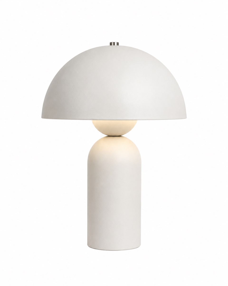 Capello 35cm Valkoinen pöytävalaisin valmistajalta Nordic Lighting - Valaisimessa on py&ouml;ristetty varjostin ja pehme&auml;sti muotoiltu jalka, joka luo harmonisen tasapainon muotojen v&auml;lille.