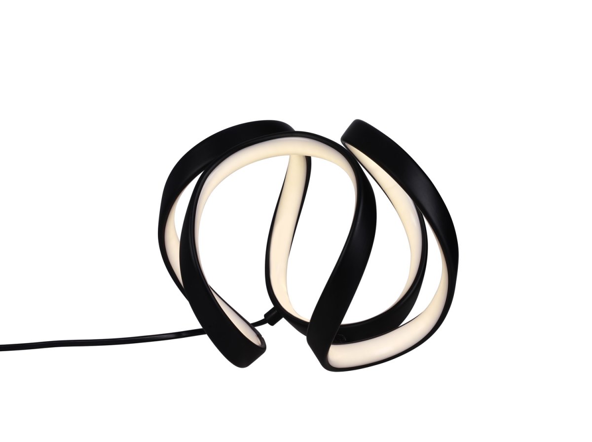 Wave 18cm Musta pöytävalaisin valmistajalta Cottex - Wave bordslampa i metall och silikon &auml;r en modern och elegant belysningsl&ouml;sning som ger ditt rum en unik och stilfull k&auml;nsla.