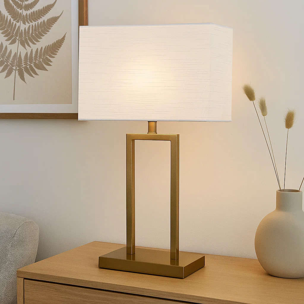 Gemma 52cm Messinki pöytävalaisin valmistajalta Nordic Lighting - Elegantti metallinen p&ouml;yt&auml;valaisin tyylikk&auml;&auml;ll&auml; messingill&auml; viimeistellyll&auml; viimeistelyll&auml;, joka antaa l&auml;mpim&auml;n ja eksklusiivisen vaikutelman.