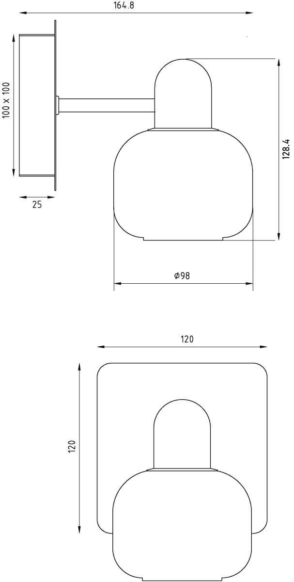 Messina Ø10 Kromi kylpyhuoneen valaisin valmistajalta Aneta Lighting - 