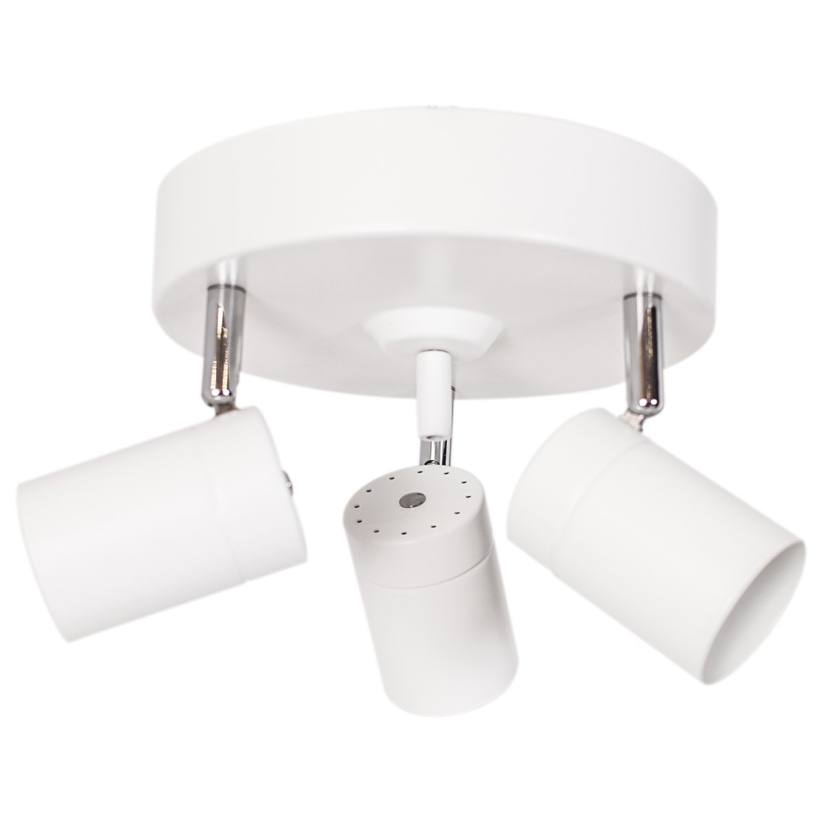 Correct 3 Matta valkoinen kohdevalaisin valmistajalta By Rydéns - Oikeassa 3-kerroksisessa kattokohdevalaisimessa on reilun kokoinen kattokuppi ja koukkujärjestelmä asennuksen helpottamiseksi, ja valonheittimet ovat, kuten sanoin, suunnattuja, jotta saat räätälöidyn valon.