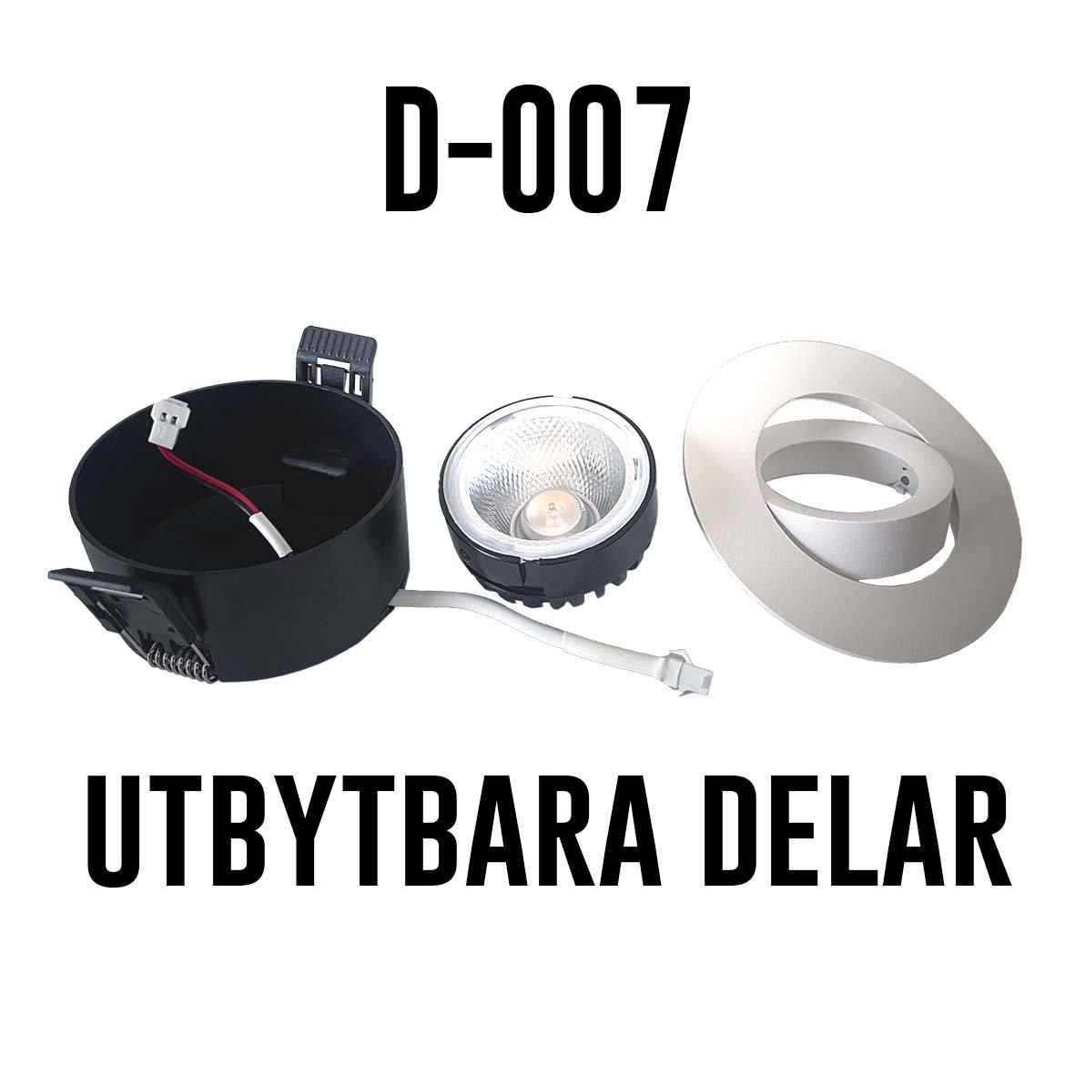 D-007 Downlight 2700K Musta valmistajalta Designlight - D-007 on alasvalojen sarja, jossa on yhdistetty linssi ja heijastin optimaalisen valonjaon/kuvan saavuttamiseksi.