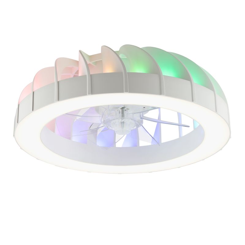 Fanora Ø46 Valkoinen valmistajalta Brilliant - Lis&auml;tyyli&auml; varten Fanora on varustettu integroidulla RGB-valaistuksella, joka voi loistaa eri v&auml;reiss&auml; ja tehosteissa, joten huoneen tunnelman mukauttaminen mielialaasi ja tilanteeseesi on helppoa.