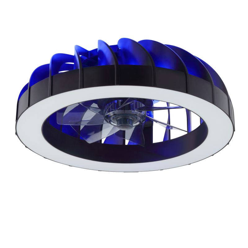Fanora Ø46 Musta valmistajalta Brilliant - Lis&auml;tyyli&auml; varten Fanora on varustettu integroidulla RGB-valaistuksella, joka voi loistaa eri v&auml;reiss&auml; ja tehosteissa, joten huoneen tunnelman mukauttaminen mielialaasi ja tilanteeseesi on helppoa.
