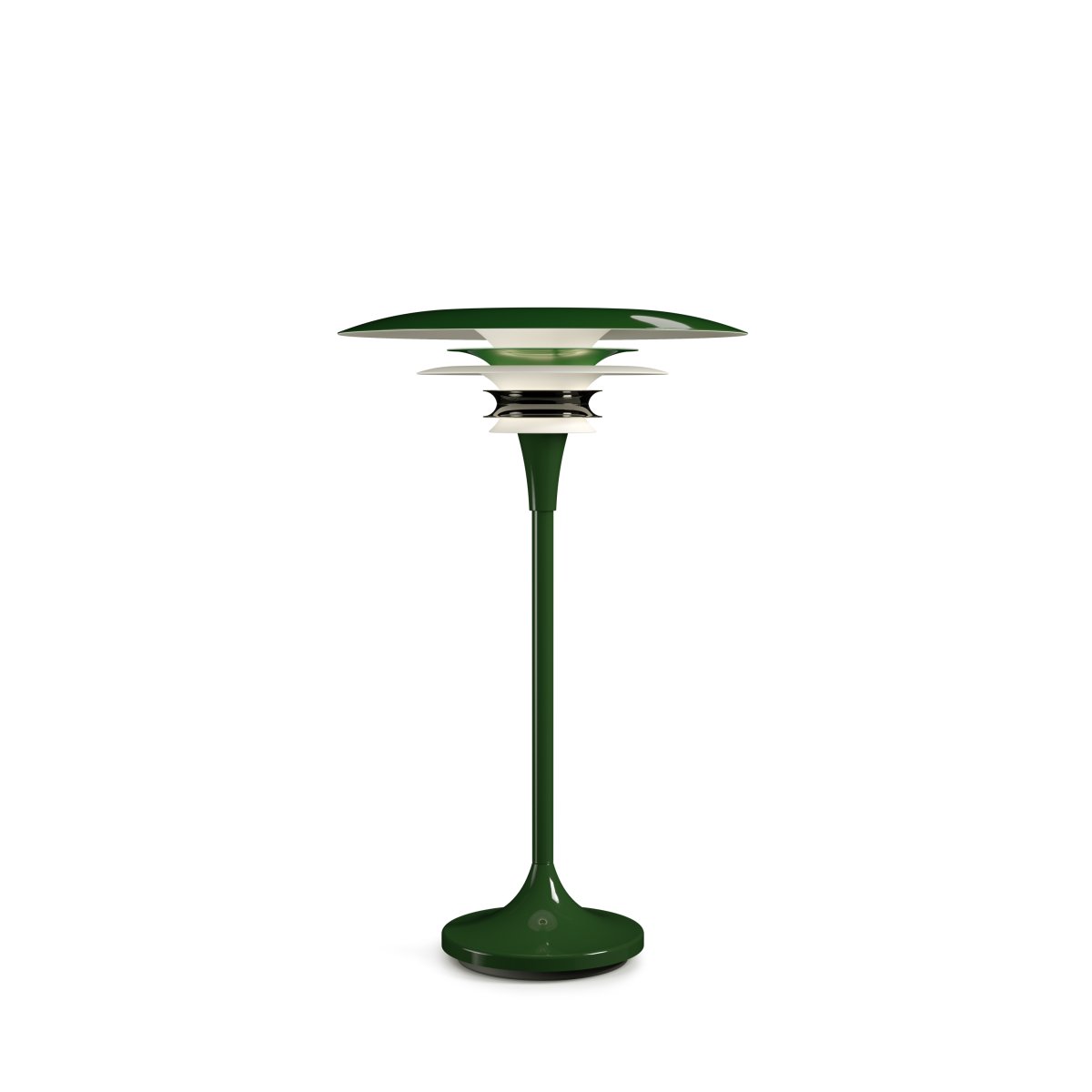 Diablo 48cm Vihreä/valkoinen pöytävalaisin valmistajalta Belid - T&auml;m&auml; malli on 48 cm korkea ja siin&auml; on mets&auml;nvihre&auml; v&auml;ri valkoisilla yksityiskohdilla.