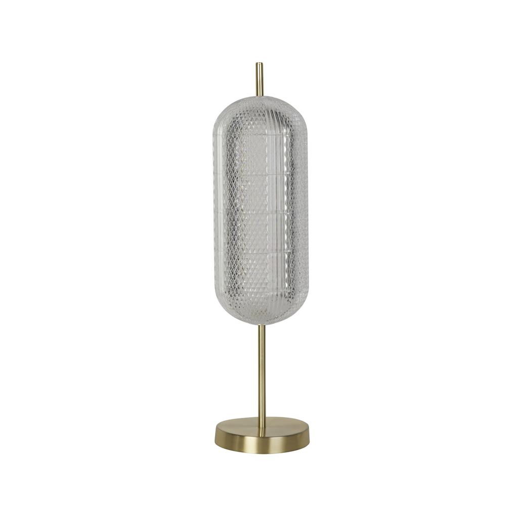 Capsule 60cm Messinki pöytävalaisin valmistajalta Searchlight - Capsule on elegantti ja moderni pöytävalaisin, jossa on satiinimessinkiyksityiskohdat ja akryylilasivarjostin, joka levittää pehmeää ja miellyttävää valoa.