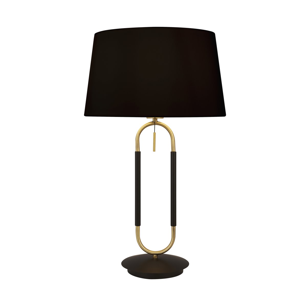 Jazz 50cm Matta musta pöytävalaisin valmistajalta Searchlight - Geometrinen kullan ja mustan metallirunko luo harmonisen kontrastin, kun taas musta lampunvarjostin levitt&auml;&auml; pehme&auml;&auml; ja miellytt&auml;v&auml;&auml; valoa.