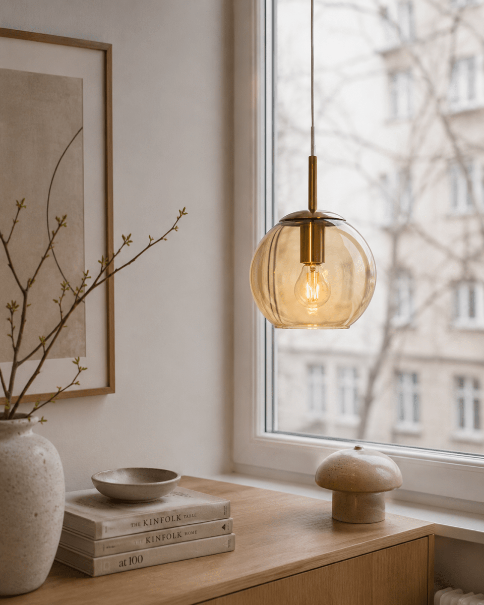  Globi Ø15 Messinki/meripihka ikkunavalaisin valmistajalta Nordic Lighting - Globi-ikkunavalaisin on tyylik&auml;s ja moderni valaisin, joka luo huoneeseen l&auml;mpim&auml;n ja viihtyis&auml;n tunnelman.