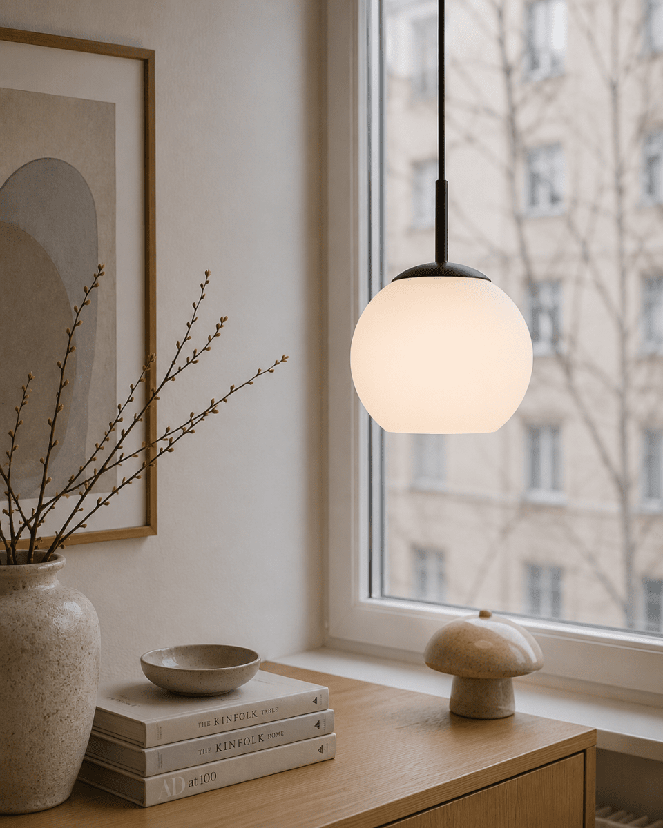 Globi Ø15 Mustavalkoinen ikkunavalaisin valmistajalta Nordic Lighting - Globi-ikkunavalaisin on tyylik&auml;s ja moderni valaisin, joka luo huoneeseen l&auml;mpim&auml;n ja viihtyis&auml;n tunnelman.