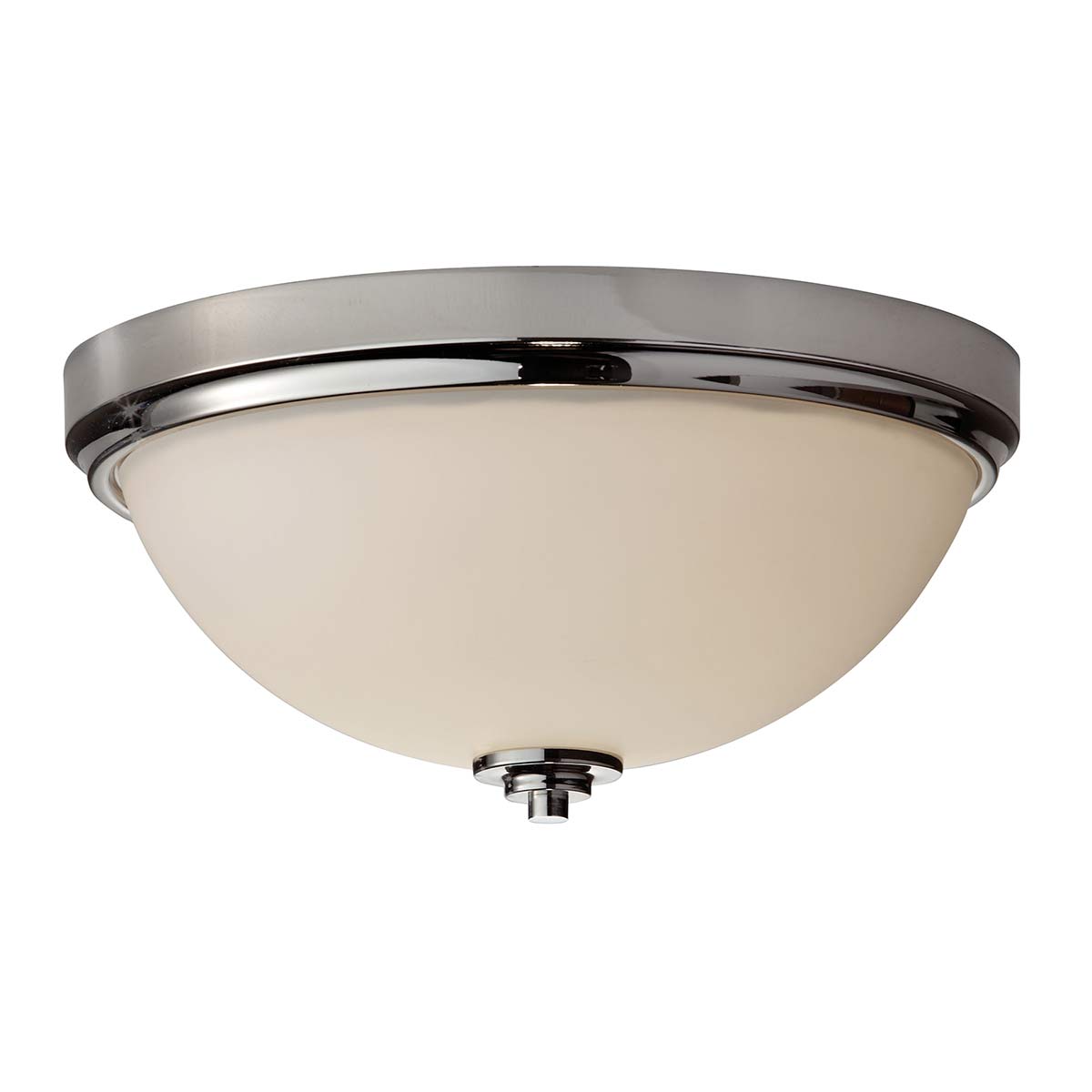 Malibu Ø34 Kiillotettu kromi kylpyhuoneen valaisin valmistajalta Elstead Lighting - Siinä on tyylikäs muotoilu ja opaalikaiverrettu lasikupu, joka levittää pehmeää ja miellyttävää valoa.