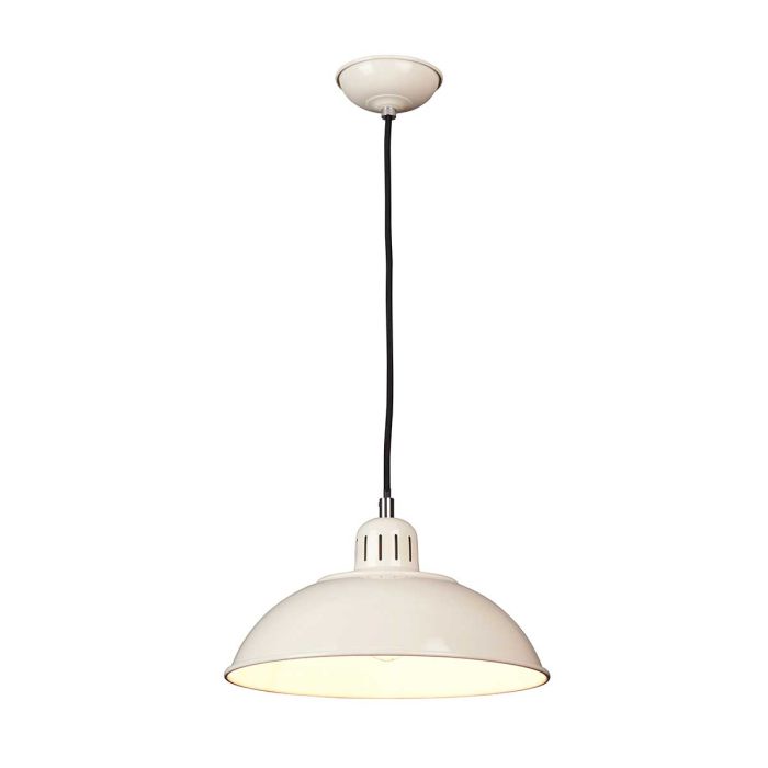 Franklin Ø30 Kermanvalkoinen kattovalaisin valmistajalta Elstead Lighting - Den vita insidan av sk&auml;rmen ger en klar och bra ljusspridning.