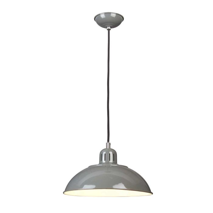 Franklin Ø30 Harmaa kattovalaisin valmistajalta Elstead Lighting - Den vita insidan av sk&auml;rmen ger en klar och bra ljusspridning.