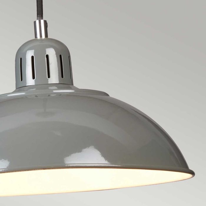 Franklin Ø30 Harmaa kattovalaisin valmistajalta Elstead Lighting - Den vita insidan av sk&auml;rmen ger en klar och bra ljusspridning.
