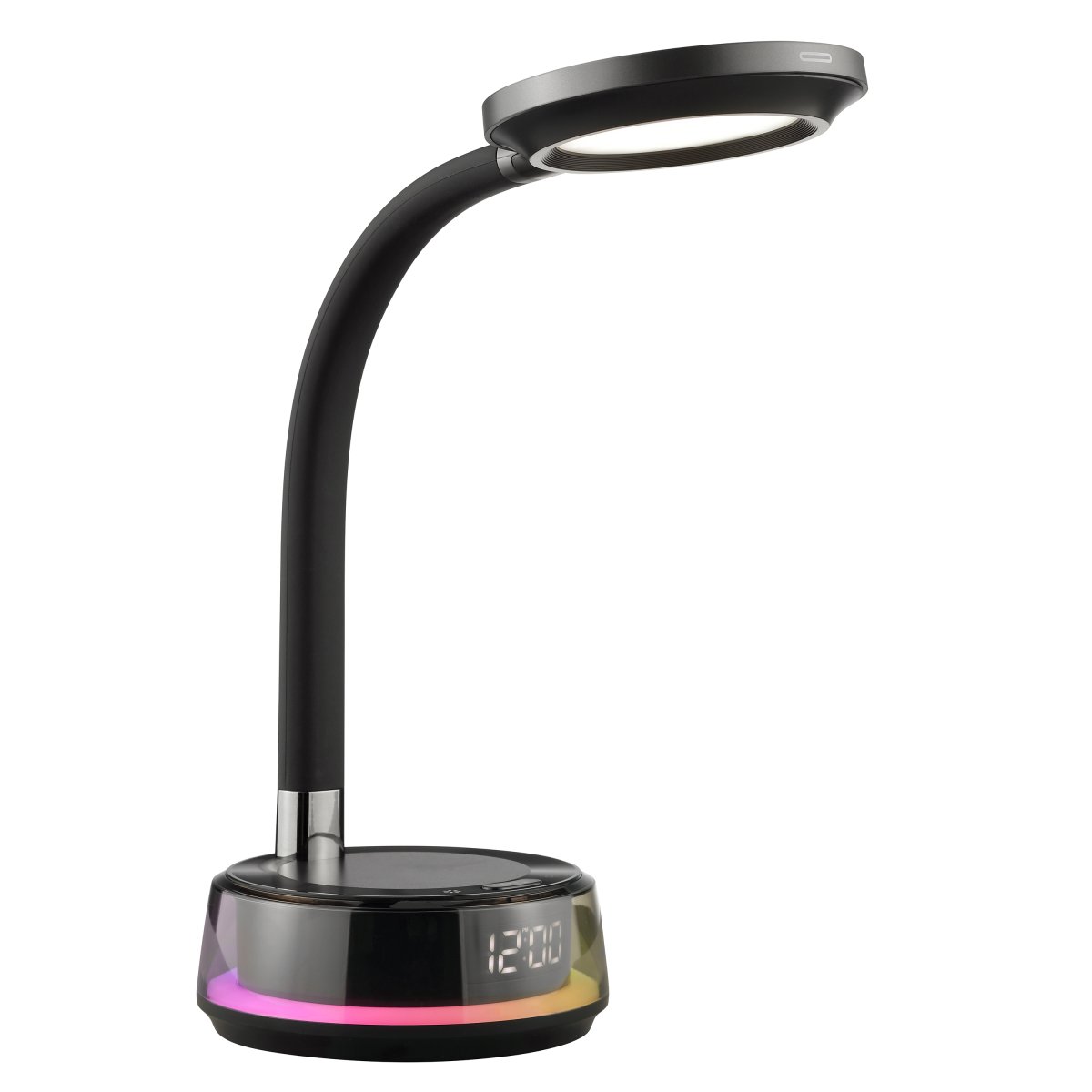 Moonglow 53cm Musta työpöytävalaisin valmistajalta Brilliant - Mustasta metallista ja muovista valmistettu valaisin on tyylikk&auml;&auml;n muotoiluinen ja joustavan varren ansiosta t&auml;ydellinen luku- tai y&ouml;valoksi.