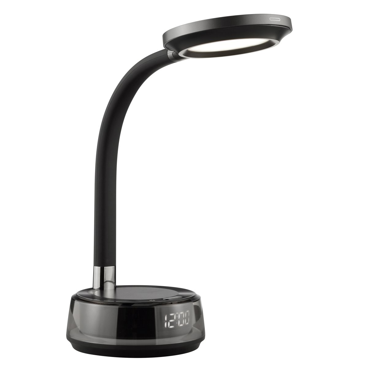Moonglow 53cm Musta työpöytävalaisin valmistajalta Brilliant - Mustasta metallista ja muovista valmistettu valaisin on tyylikk&auml;&auml;n muotoiluinen ja joustavan varren ansiosta t&auml;ydellinen luku- tai y&ouml;valoksi.