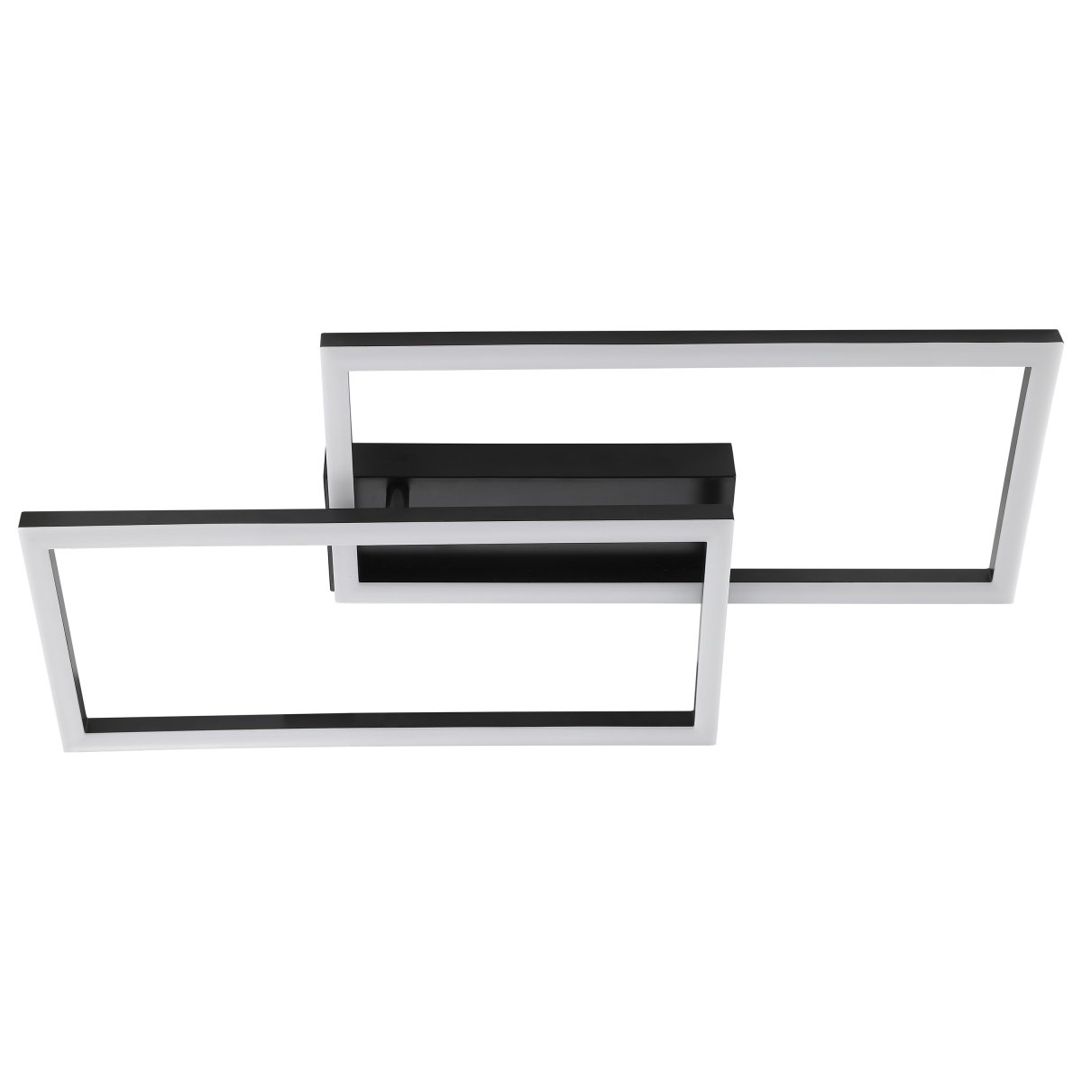 Jorvic 60cm Musta plafondi valmistajalta Brilliant - Jorvic-kattovalaisin on valmistettu metallista ja muovista, ja sille on ominaista ainutlaatuinen kaksiosainen rakenne, jossa on kaksi suorakaiteen muotoista LED-kehystä.