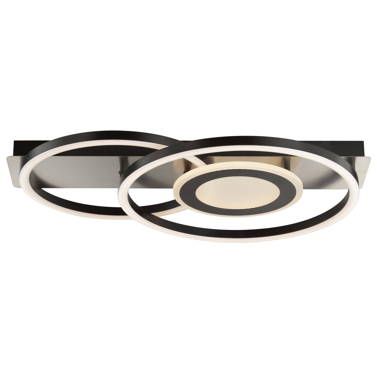 Maureen 55cm Musta plafondi valmistajalta Brilliant - Materiaalin ja värin yhdistelmä antaa valaisimelle hienostuneen ilmeen, joka sopii sekä moderneihin koteihin että teollisemmista ympäristöistä inspiroituneempiin.