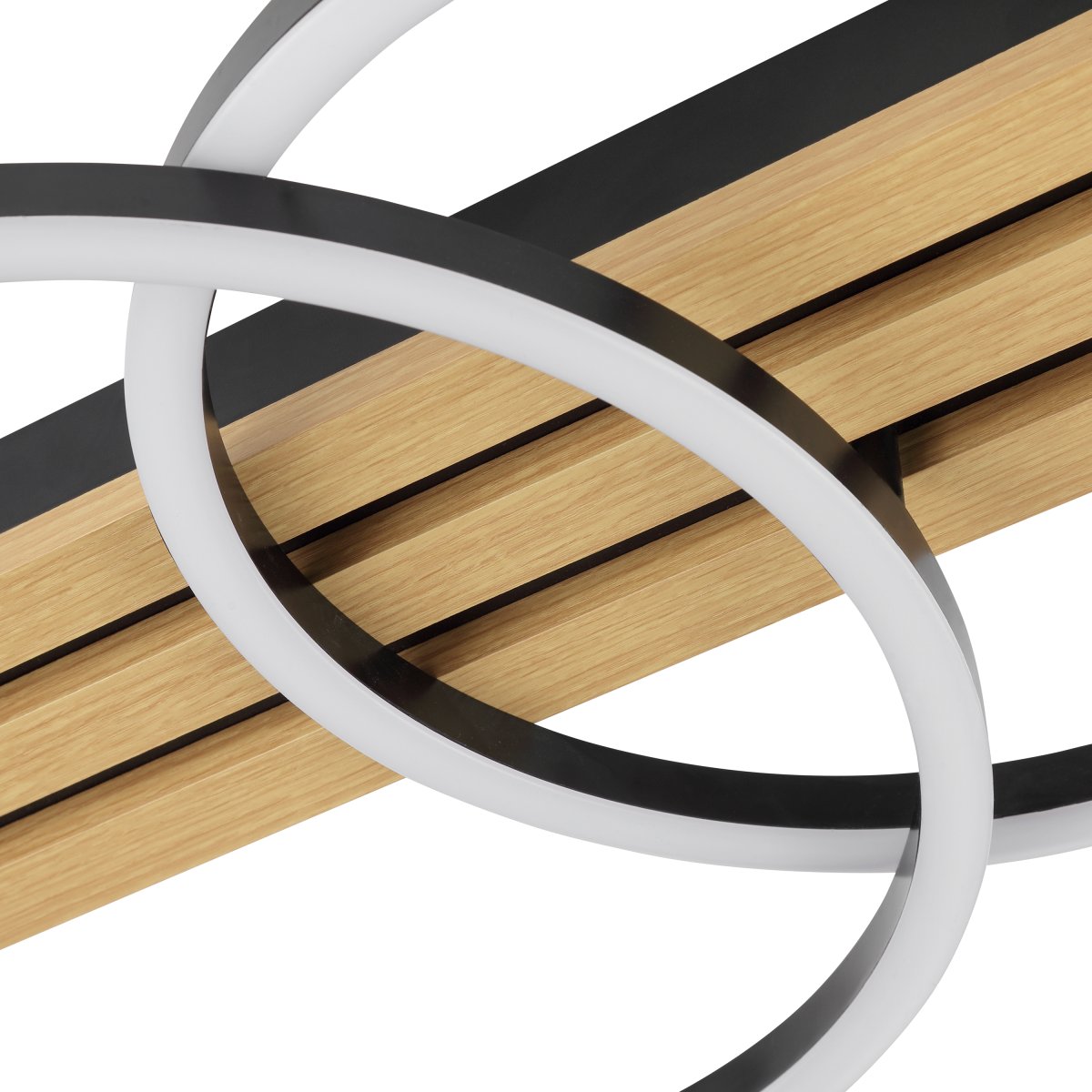 Calma 54cm Musta plafondi valmistajalta Brilliant - Calma on moderni kattovalaisin, jonka puun ja mustan metallin yhdistelmä luo lämpimän ja luonnollisen tunnelman.