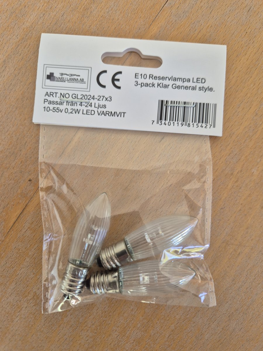 E10 LED 0,2W 2700K 3 Kpl valmistajalta Pixie Design - 
