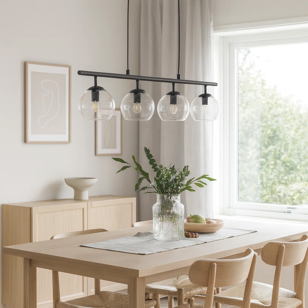 Globi 4 78cm Musta/läpinäkyvä kattovalaisin valmistajalta Nordic Lighting - Globi 4 on tyylik&auml;s kattovalaisin, joka yhdist&auml;&auml; modernin muotoilun pehmeisiin muotoihin.