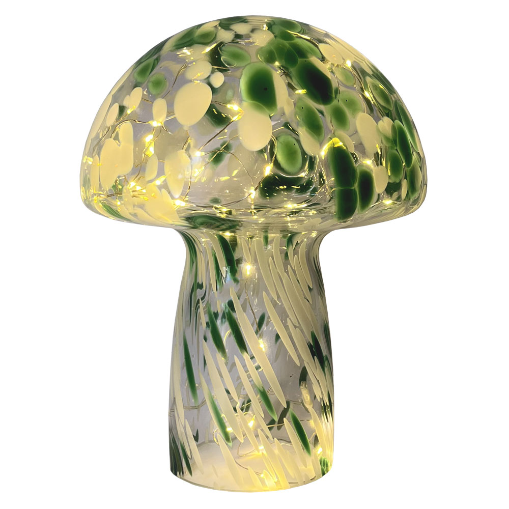 Mushroom 23cm Vihreä pöytävalaisin valmistajalta Pixie Design - Pixie Designin sienivalaisimessa on kaunis muotoilu, jossa on marmoroitu vihre&auml; ja valkoinen pinta.
