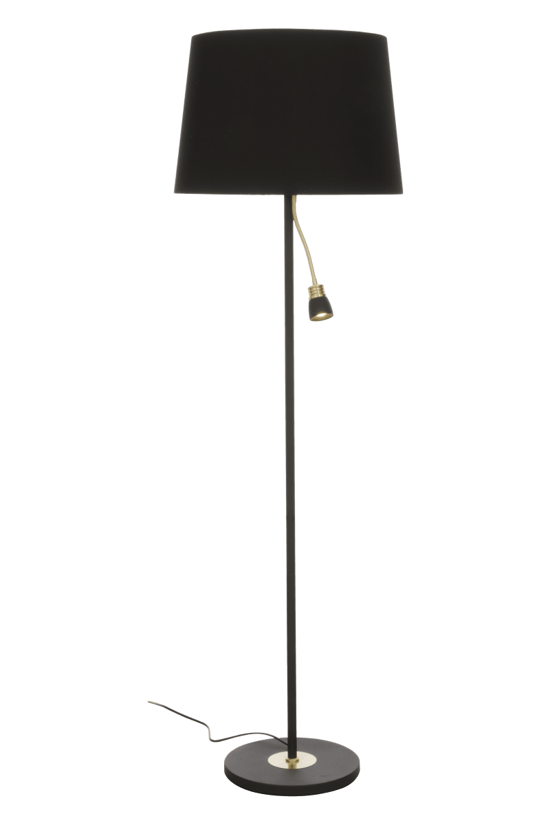 Eketorp Musta lattiavalaisin valmistajalta Aneta Lighting - Max 60W E27 valonlähde tekstiilinäytölle, ei sisälly.