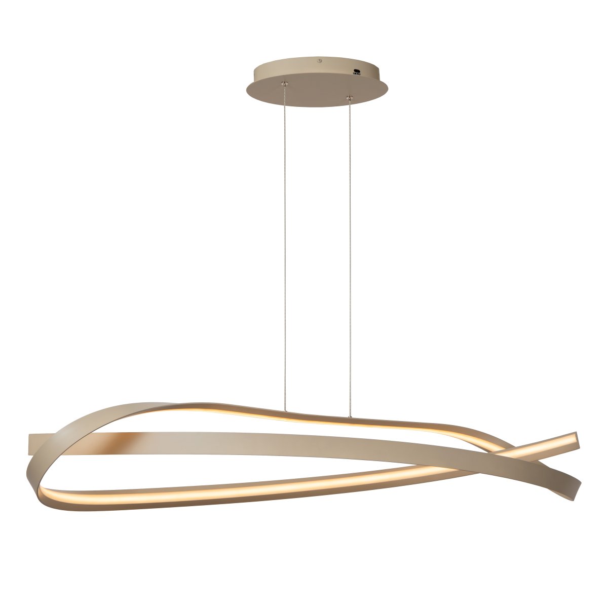 Menuet 110cm Beige kattovalaisin valmistajalta Lucide - Integroitu LED-valaistus tuottaa tehokasta ja hyv&auml;&auml; valoa, joka sopii t&auml;ydellisesti ruokap&ouml;yd&auml;n tai keitti&ouml;n yl&auml;puolelle.