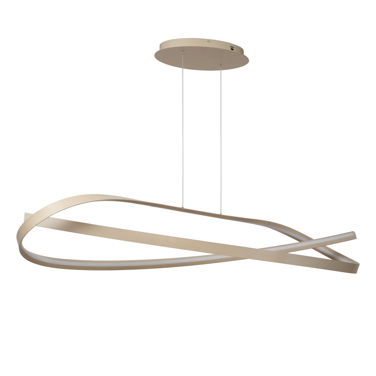 Menuet 140cm Beige kattovalaisin valmistajalta Lucide - Integroitu LED-valaistus tuottaa tehokasta ja hyv&auml;&auml; valoa, joka sopii t&auml;ydellisesti ruokap&ouml;yd&auml;n tai keitti&ouml;n yl&auml;puolelle.