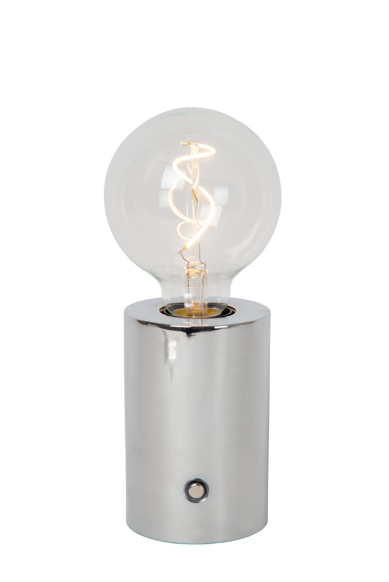 Vivo 23cm Kromi Siirrettävä valmistajalta Lucide - Valaisimessa on sis&auml;&auml;nrakennettu akku, ja se tarjoaa jopa 6 tuntia valoa t&auml;yden latauksen j&auml;lkeen.