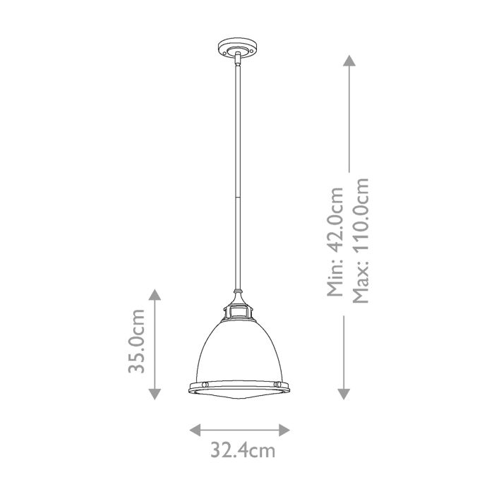 Amelia Ø32 Nikkeli kattovalaisin valmistajalta Elstead Lighting - Kupolen har en etsad prismatisk bottenlins, och denna helmetalliska versionen i polerad nickel har en autentisk vintagelook.