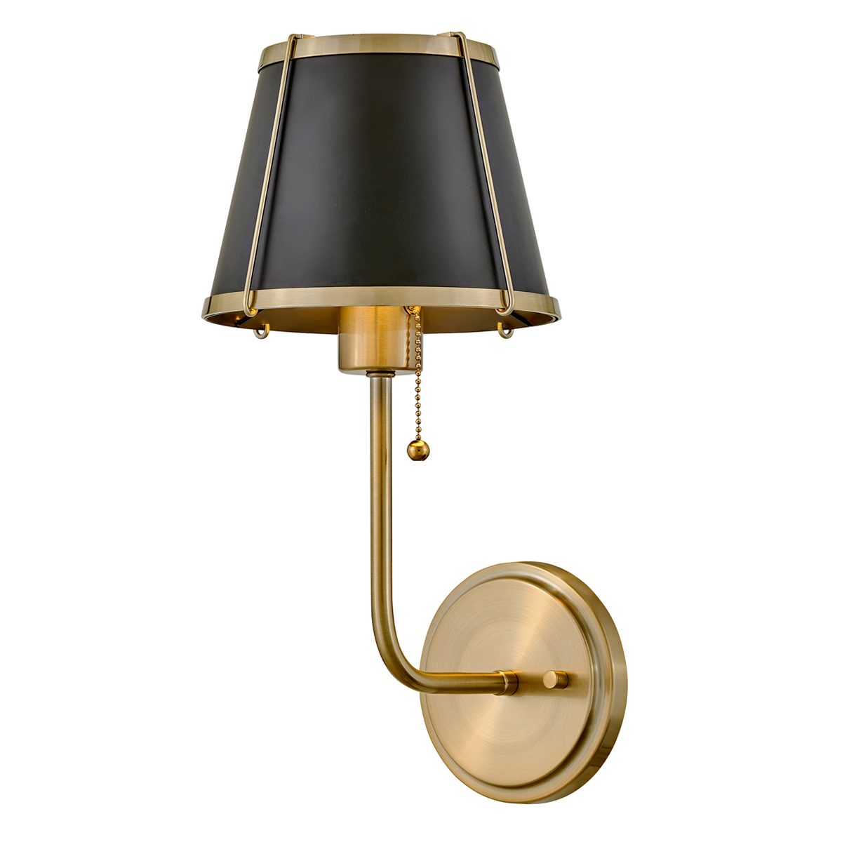 Clarke 40cm Messinki/musta seinävalaisin valmistajalta Elstead Lighting - Clarke on elegantti teräksestä valmistettu seinävalaisin, jossa on kaunis lämmin messinkiviimeistely ja tyylikäs musta varjostin.