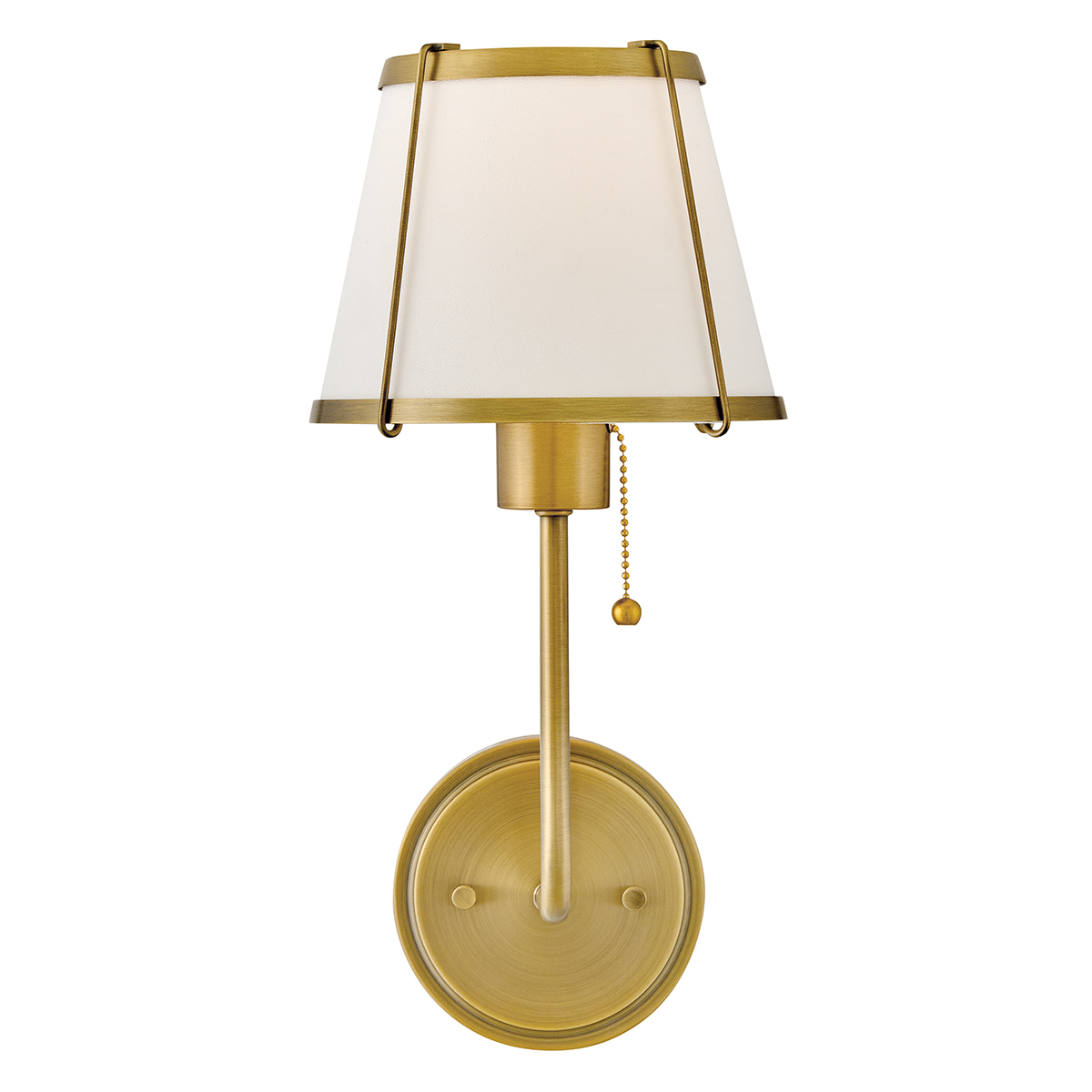 Clarke 40cm Messinki/valkoinen seinävalaisin valmistajalta Elstead Lighting - Materiaalien ja värien yhdistelmä antaa lampulle klassisen ja ajattoman ilmeen, joka sopii moniin erilaisiin sisustustyyleihin.