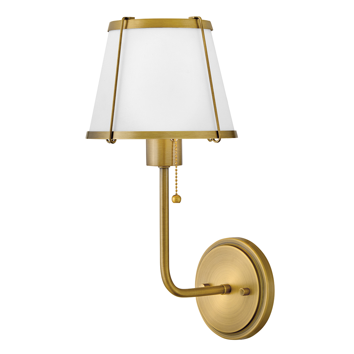 Clarke 40cm Messinki/valkoinen seinävalaisin valmistajalta Elstead Lighting - Materiaalien ja värien yhdistelmä antaa lampulle klassisen ja ajattoman ilmeen, joka sopii moniin erilaisiin sisustustyyleihin.