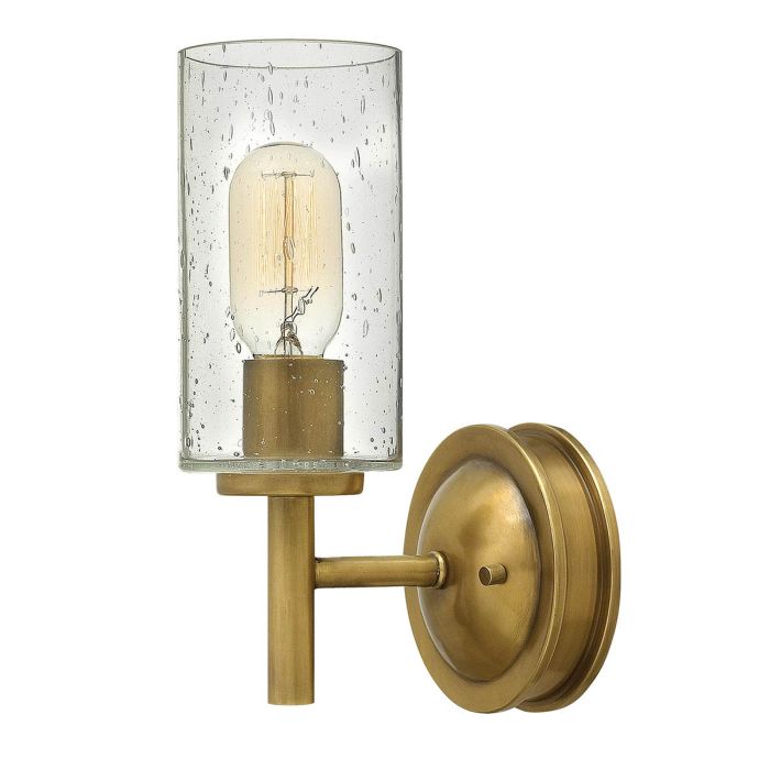 Collier 26cm Antiikki messinki seinävalaisin valmistajalta Elstead Lighting - Gjutna knappar, g&aring;ngj&auml;rn och st&auml;nger i en finish av klassisk m&auml;ssing ger en sofistikerad elegans som &auml;r b&aring;de modern och tidl&ouml;s.