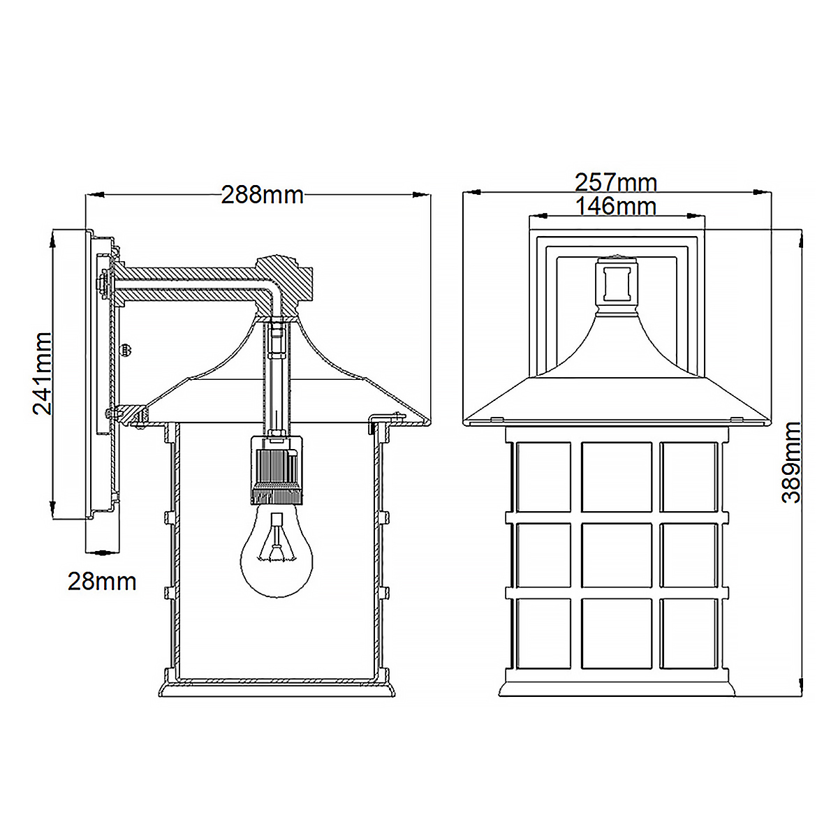 Freeport 40cm Musta ulkovalo valmistajalta Elstead Lighting - IP44-luokituksensa ansiosta Freeport on suojattu sateelta ja kosteudelta, joten se sopii erinomaisesti sisäänkäyntiin, julkisivuihin ja patioihin.