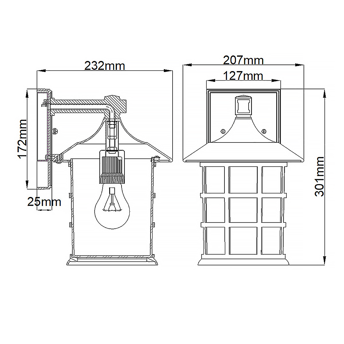 Freeport 30cm Musta ulkovalo valmistajalta Elstead Lighting - IP44-luokituksensa ansiosta Freeport on suojattu sateelta ja kosteudelta, joten se sopii erinomaisesti sisäänkäyntiin, julkisivuihin ja patioihin.