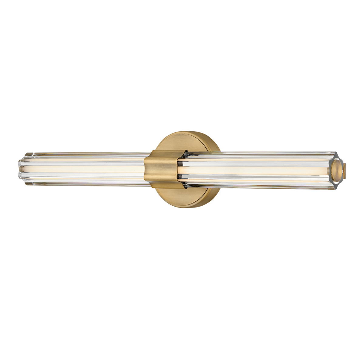 Georgette 60cm Messinki kylpyhuoneen valaisin valmistajalta Elstead Lighting - Georgette on elegantti kylpyhuoneen seinävalaisin, jossa on koristeellinen ja symmetrinen muotoilu.