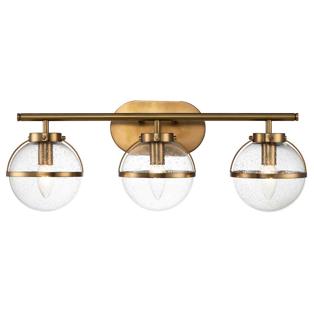 Hollis 60cm Antiikki messinki kylpyhuoneen valaisin valmistajalta Elstead Lighting - Hollis-seinävalaisin on saanut inspiraationsa 1920-luvun art deco -tyylistä, ja sen elegantti muotoilu on messinkiä ja kirkasta, strukturoitua lasia.