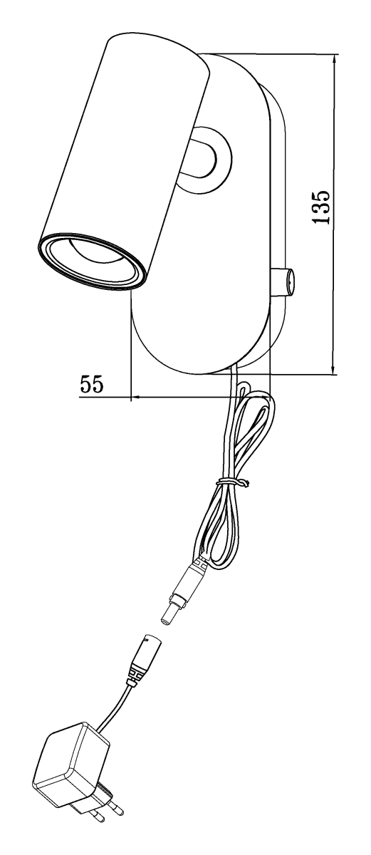 Gusto Musta lukulamppu valmistajalta Aneta Lighting - Gusto-seinävalaisin mattamustaa metallia ja yksityiskohdat harjattua messinkiä.