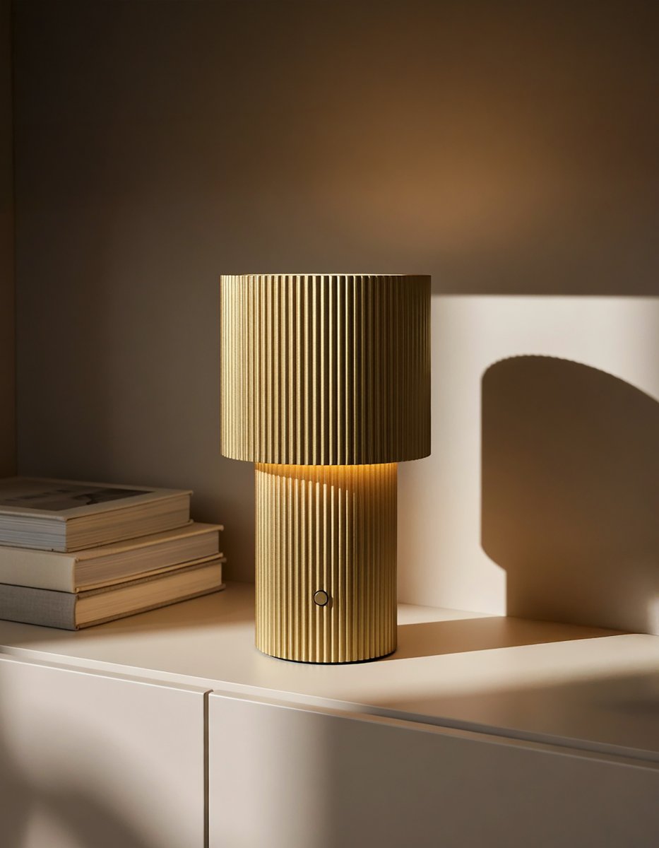 Iluma 22cm Kulta Siirrettävä valmistajalta Herstal - Ilumassa on integroitu LED, jonka l&auml;mmin valkoinen valo on 2700K ja valovirta 60 lumenia.