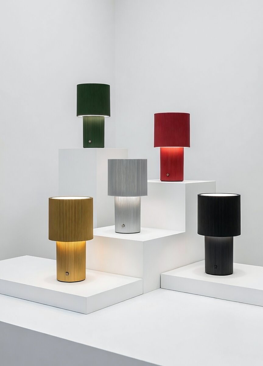 Iluma 22cm Oliivinvihreä Siirrettävä valmistajalta Herstal - Ilumassa on integroitu LED, jonka l&auml;mmin valkoinen valo on 2700K ja valovirta 60 lumenia.