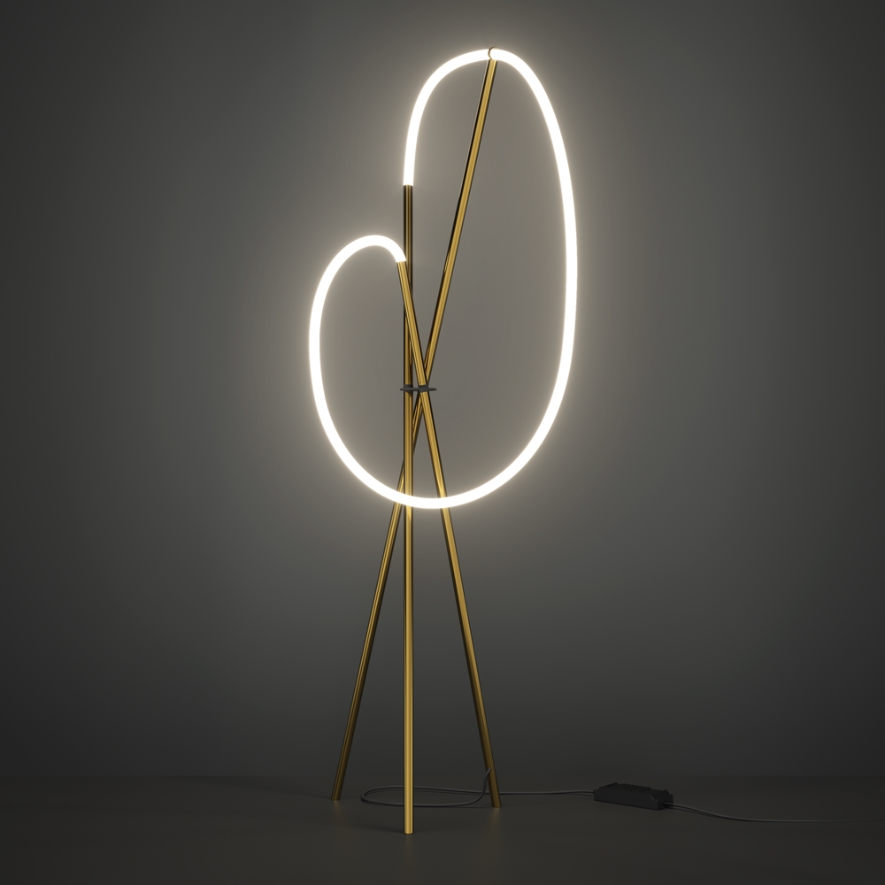 Crochet Kulta lattiavalaisin valmistajalta Maytoni - Kirkkautta on helppo s&auml;&auml;t&auml;&auml; lattiakytkimen sis&auml;&auml;nrakennetulla himmentimell&auml; &ndash; t&auml;ydellinen yhdistelm&auml; muotoa, toimivuutta ja tunnelmaa.