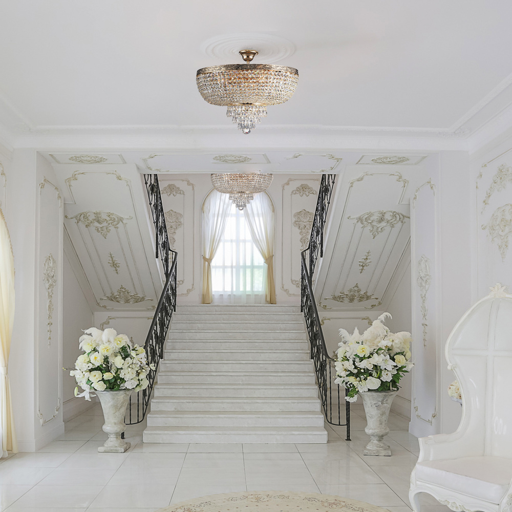 Palace Ø50 Antiikki kultaa kristalli valmistajalta Maytoni - Palace on tyylik&auml;s metallista valmistettu kristallikattovalaisin, jossa on hienostunut antiikkikultainen viimeistely.