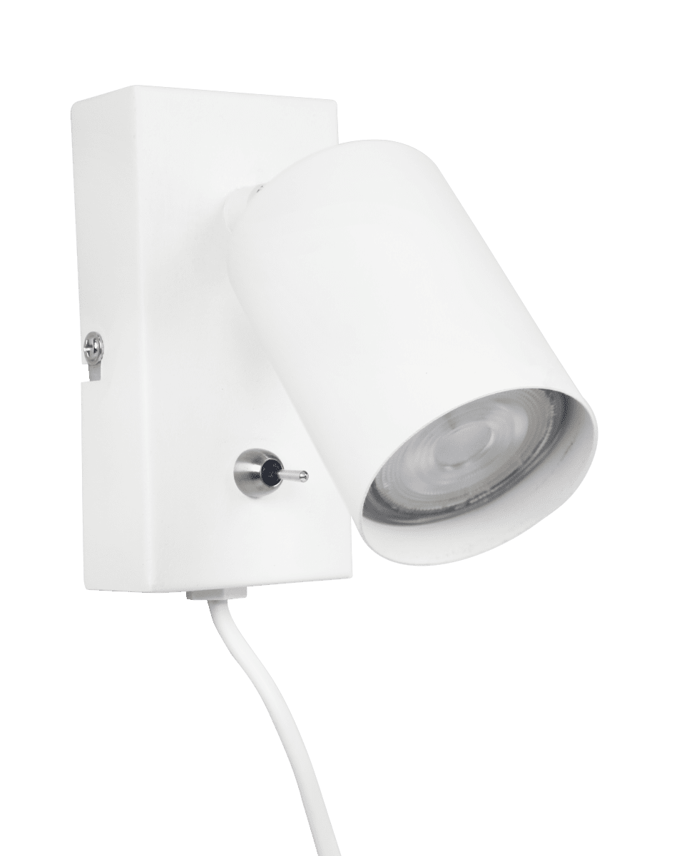 Line Valkoinen lukulamppu valmistajalta Lampan - Tyylik&auml;s ja ajaton sein&auml;valaisin.