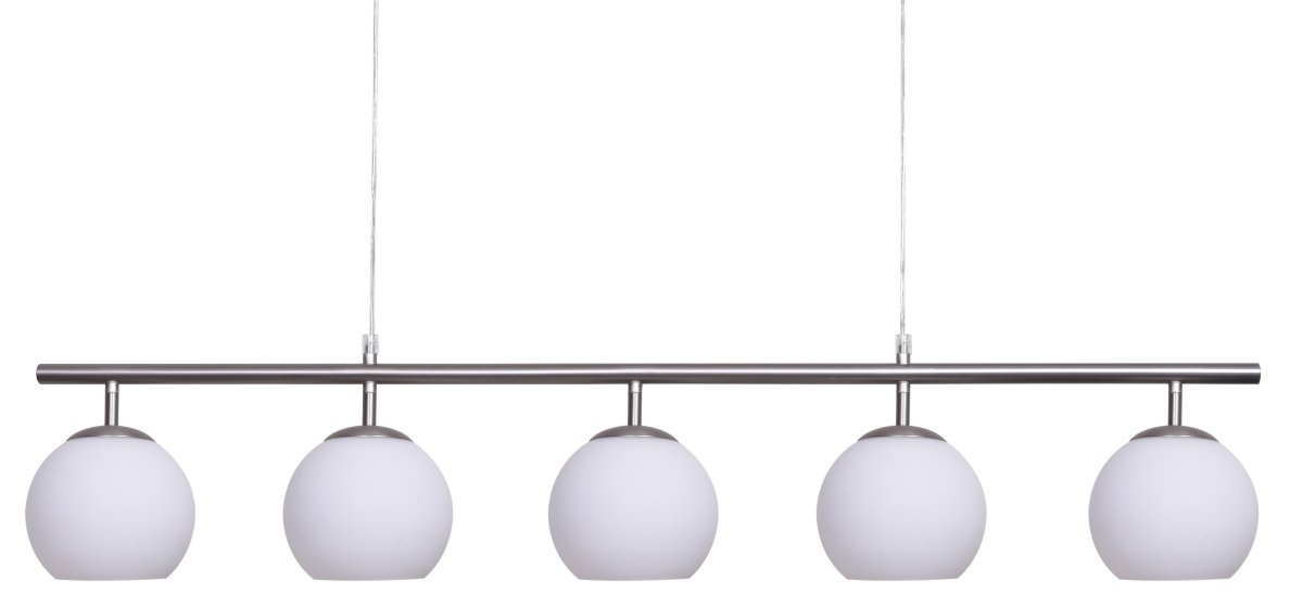 Globi 5 120cm Nikkeli/valkoinen kattovalaisin valmistajalta Nordic Lighting - Globi 5 on tyylik&auml;s kattovalaisin, joka yhdist&auml;&auml; modernin muotoilun pehmeisiin muotoihin.